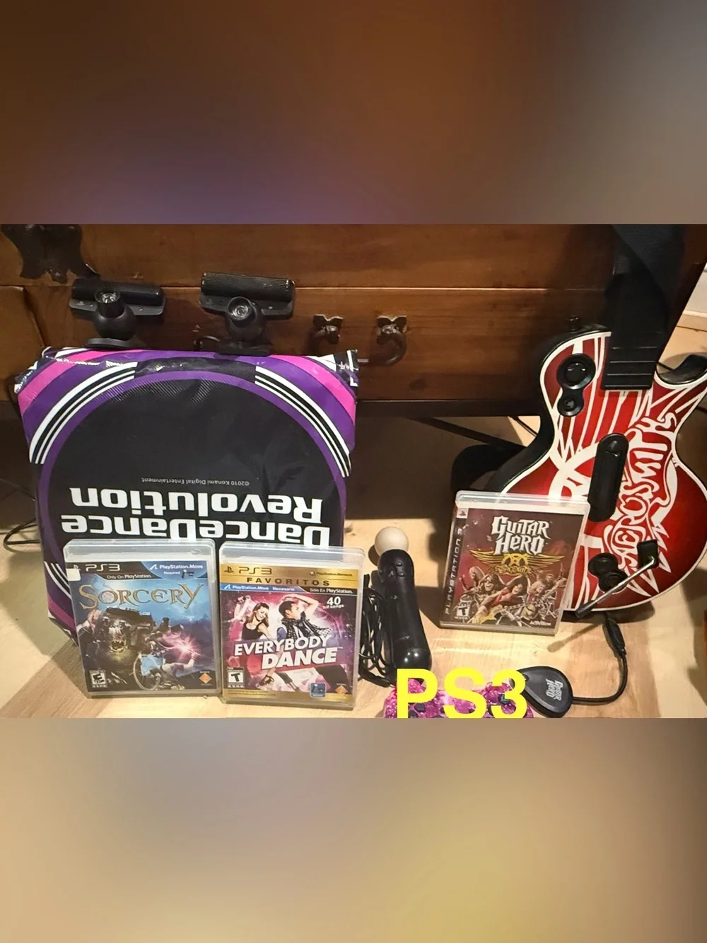 PS3 Guitar Hero Aerosmith & Dance Dance Rhythm Bundle